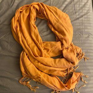 Orange Tasseled Scarf